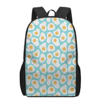 Blue Fried Eggs Pattern Print 17 Inch Backpack