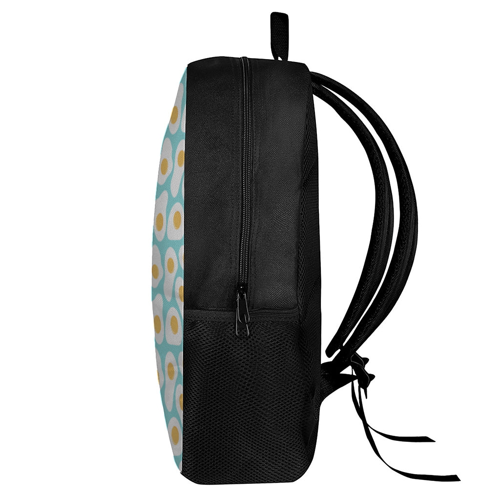 Blue Fried Eggs Pattern Print 17 Inch Backpack