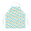 Blue Fried Eggs Pattern Print Adjustable Apron