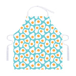 Blue Fried Eggs Pattern Print Adjustable Apron