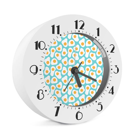 Blue Fried Eggs Pattern Print Alarm Clock
