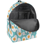 Blue Fried Eggs Pattern Print Backpack
