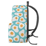 Blue Fried Eggs Pattern Print Backpack