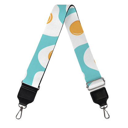 Blue Fried Eggs Pattern Print Bag Strap