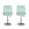 Blue Fried Eggs Pattern Print Bar Stool Covers