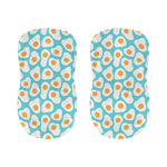 Blue Fried Eggs Pattern Print Bar Stool Covers