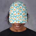 Blue Fried Eggs Pattern Print Baseball Cap