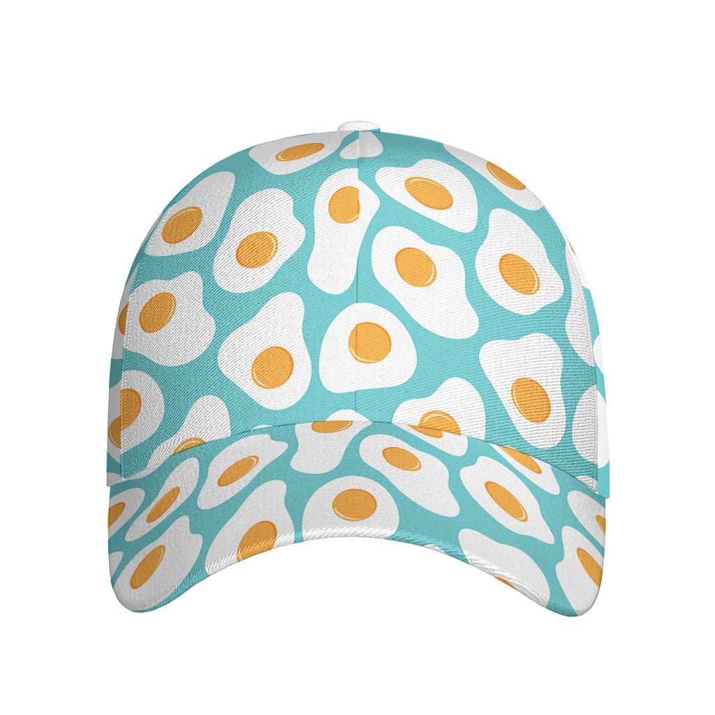 Blue Fried Eggs Pattern Print Baseball Cap