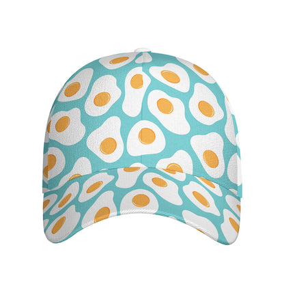 Blue Fried Eggs Pattern Print Baseball Cap