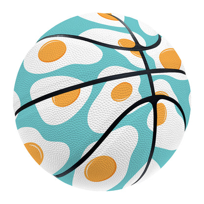Blue Fried Eggs Pattern Print Basketball
