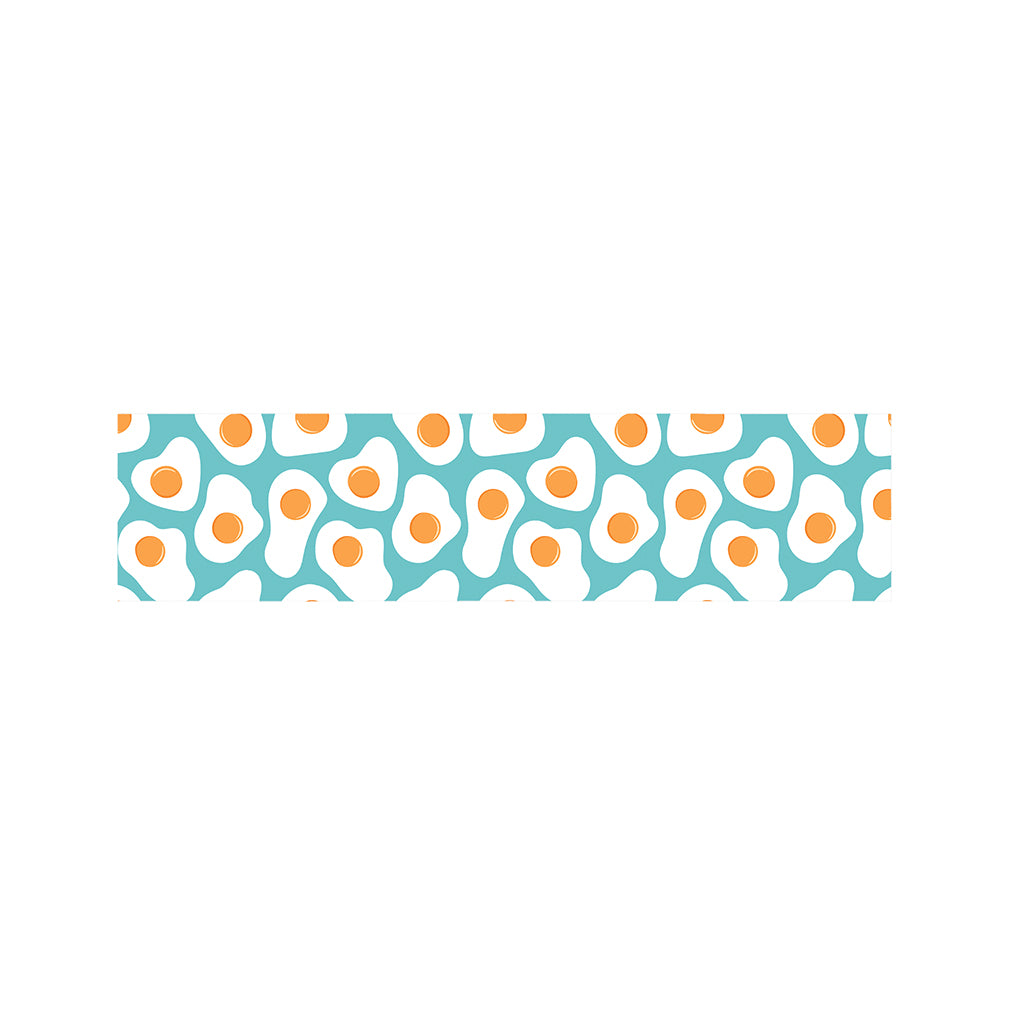 Blue Fried Eggs Pattern Print Bed Runner
