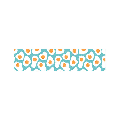 Blue Fried Eggs Pattern Print Bed Runner