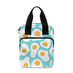 Blue Fried Eggs Pattern Print Bible Tote Bag