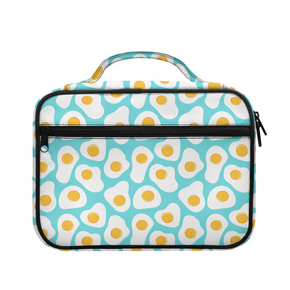 Blue Fried Eggs Pattern Print Briefcase Bible Bag