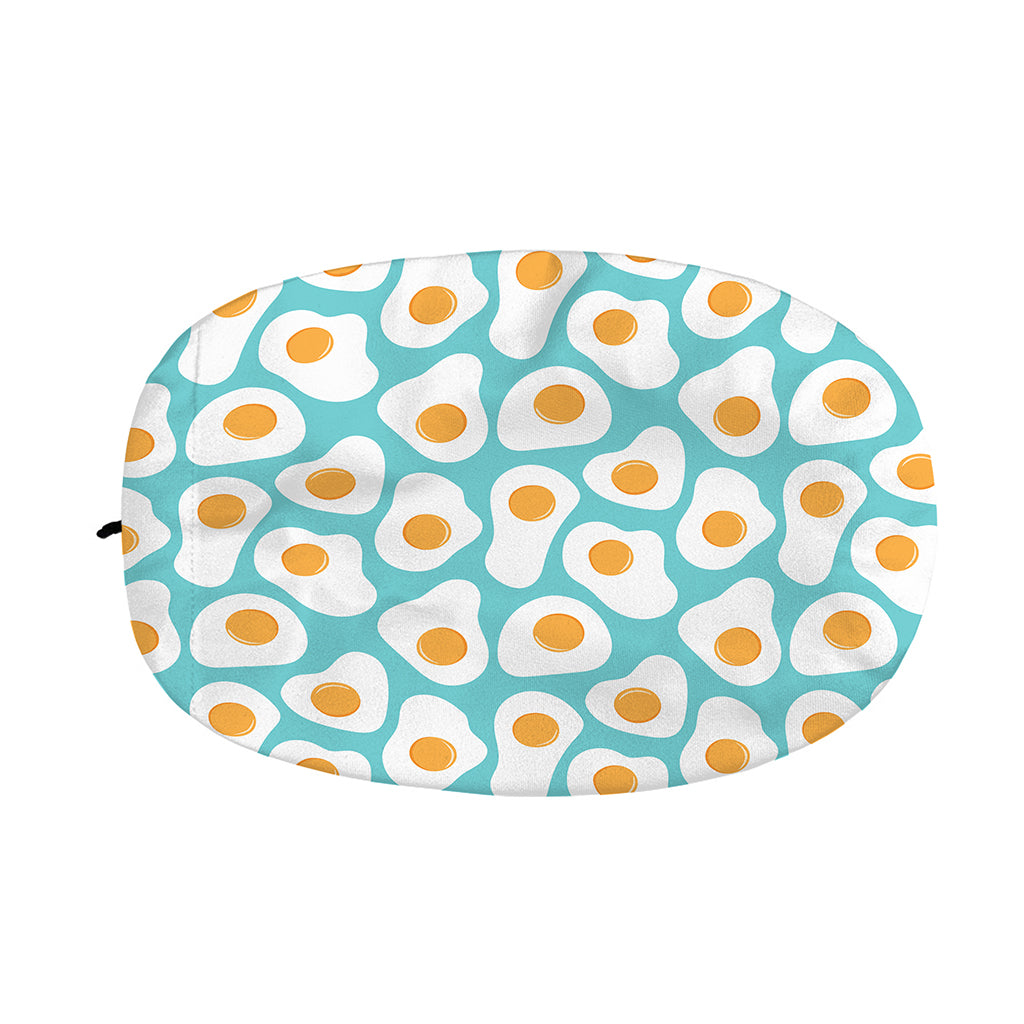 Blue Fried Eggs Pattern Print Car Side Mirror Covers
