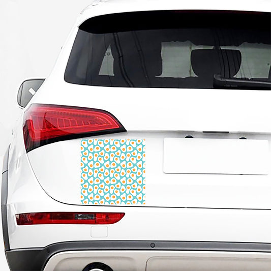 Blue Fried Eggs Pattern Print Car Sticker