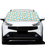 Blue Fried Eggs Pattern Print Car Windshield Snow Cover