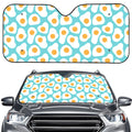 Blue Fried Eggs Pattern Print Car Windshield Sun Shade