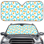 Blue Fried Eggs Pattern Print Car Windshield Sun Shade