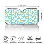 Blue Fried Eggs Pattern Print Car Windshield Sun Shade