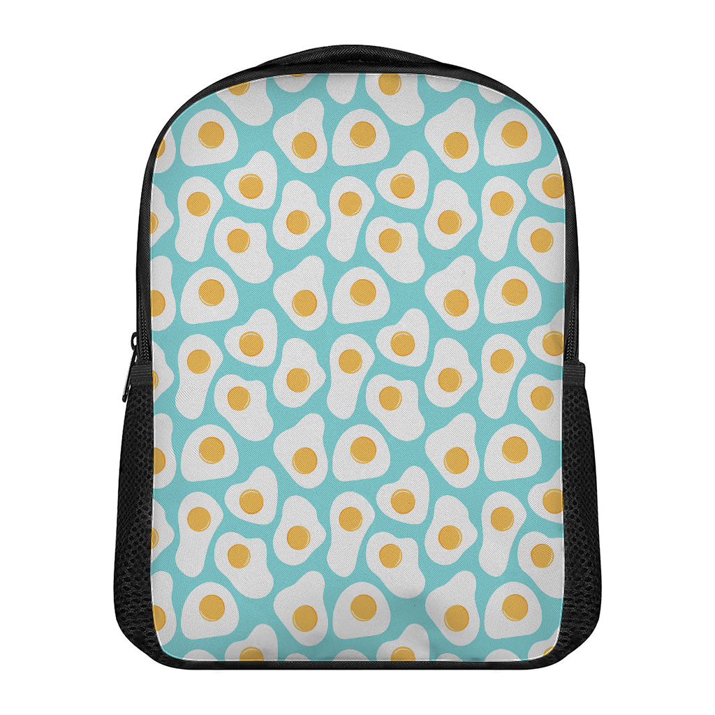 Blue Fried Eggs Pattern Print Casual Backpack