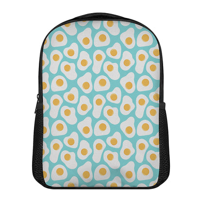 Blue Fried Eggs Pattern Print Casual Backpack