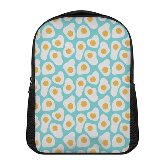 Blue Fried Eggs Pattern Print Casual Backpack