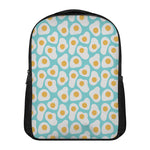 Blue Fried Eggs Pattern Print Casual Backpack
