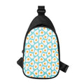 Blue Fried Eggs Pattern Print Sling Bag