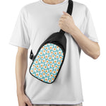 Blue Fried Eggs Pattern Print Chest Bag