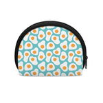 Blue Fried Eggs Pattern Print Coin Purse