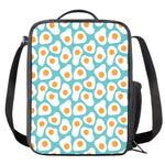 Blue Fried Eggs Pattern Print Crossbody Lunch Bag