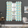 Blue Fried Eggs Pattern Print Grommet Curtain Panels