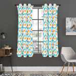 Blue Fried Eggs Pattern Print Curtain