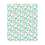 Blue Fried Eggs Pattern Print Curtain