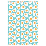 Blue Fried Eggs Pattern Print Curtain