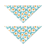Blue Fried Eggs Pattern Print Dog Bandana