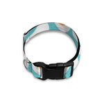 Blue Fried Eggs Pattern Print Dog Collar