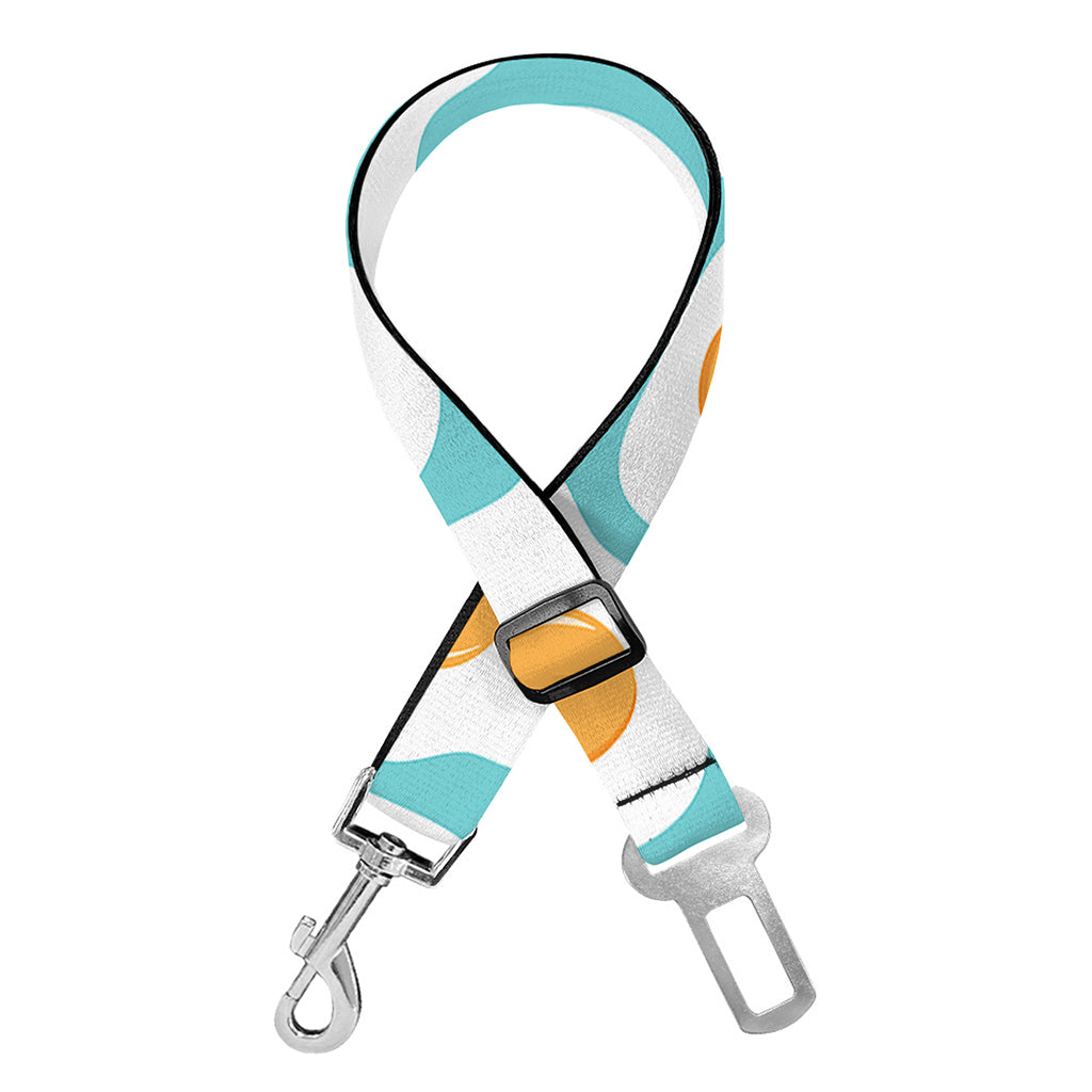 Blue Fried Eggs Pattern Print Dog Seat Belt
