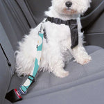 Blue Fried Eggs Pattern Print Dog Seat Belt