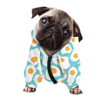Blue Fried Eggs Pattern Print Dog Zip Up Hoodie