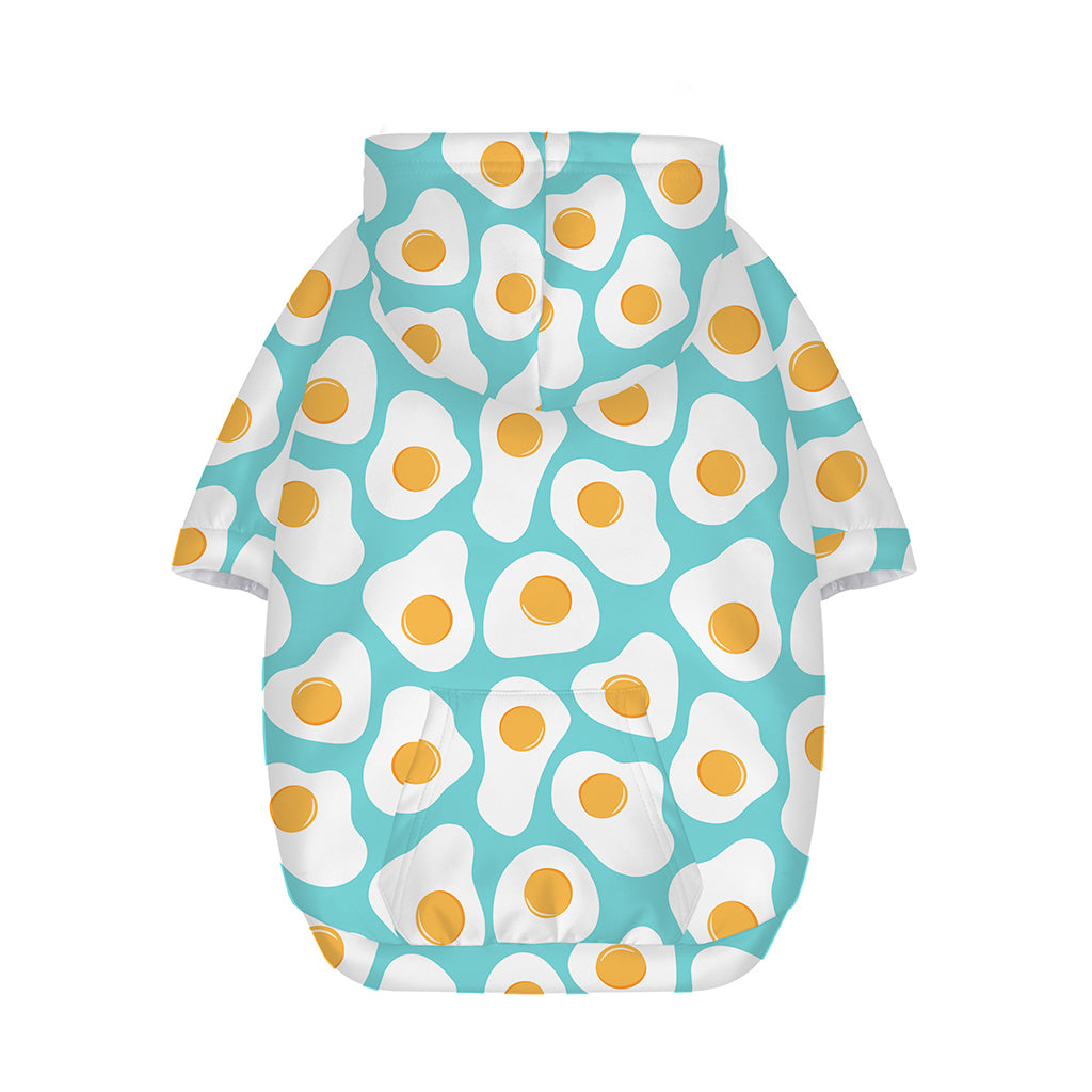 Blue Fried Eggs Pattern Print Dog Zip Up Hoodie