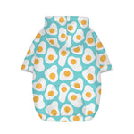 Blue Fried Eggs Pattern Print Dog Zip Up Hoodie