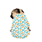 Blue Fried Eggs Pattern Print Dog Zip Up Jacket