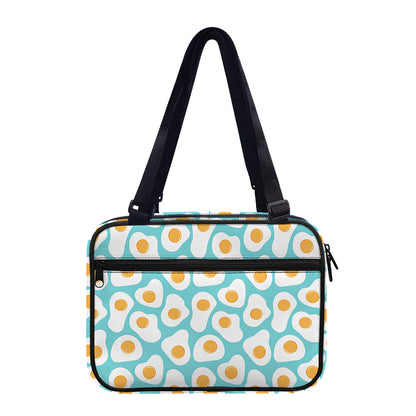 Blue Fried Eggs Pattern Print Double Strap Bible Bag