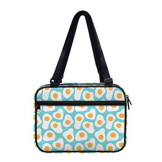 Blue Fried Eggs Pattern Print Double Strap Bible Bag