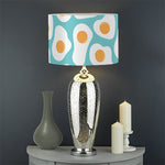 Blue Fried Eggs Pattern Print Drum Lamp Shade