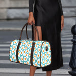 Blue Fried Eggs Pattern Print Duffle Bag