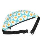 Blue Fried Eggs Pattern Print Fanny Pack