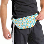 Blue Fried Eggs Pattern Print Fanny Pack